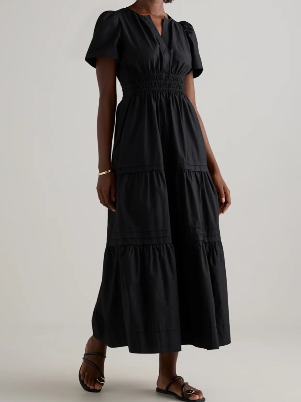 Black Tiered Maxi Dressu